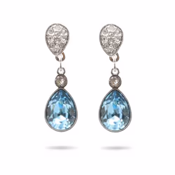 Swarovski Ocean Blue Collection Aqua & White Crystal Earrings