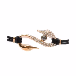 Swarovski Power Collection Black Cord Swan Bracelet