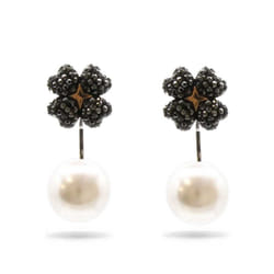Swarovski Latisha Silver & Black Pearl Earrings