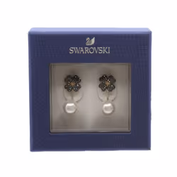 Swarovski Latisha Silver & Black Pearl Earrings