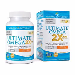 Nordic Naturals  Ultimate Omega 2X Mini with Vitamin D3, 1120mg, Lemon, 60 softgels