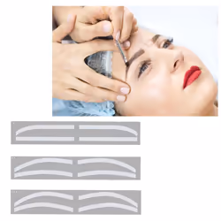 6 Pairs Eyebrow Tattoo Auxiliary Sticker, Disposable Adhesive Template Sticker with 3 Arc Styles, Prevent Uneven Eyebrows, Ea ...