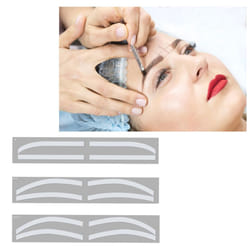 6 Pairs Eyebrow Tattoo Auxiliary Sticker, Disposable Adhesive Template Sticker with 3 Arc Styles, Prevent Uneven Eyebrows, Easy to Use for
