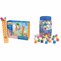 Learning Resources MathLink Cubes Numberblocks 11-20 Activity Set, Ages 3+ & Numberblocks Numberblob Counting Set, Maths Coun ...