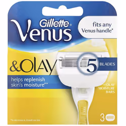 3 x Gillette Venus & Olay Women's 5-Bladed Smooth Moisture Razor Blade Refills