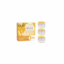 Gillette Venus ComfortGlide Coconut with Olay Razor Blades Women, Pack of 3, 2-In-1 Razor Blade Refills with Moisture Bars