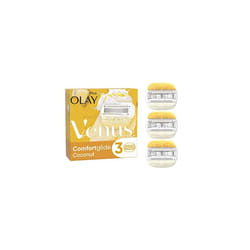 Gillette Venus ComfortGlide Coconut with Olay Razor Blades Women, Pack of 3, 2-In-1 Razor Blade Refills with Moisture Bars