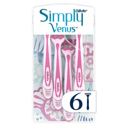 Gillette Simply Venus 3 Women's Disposable Razors with Lubricating Strip, 4+2 Free