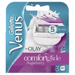 3 x Gillette Venus and Olay Sugarberry Scent Women's Replacement Razor Blades