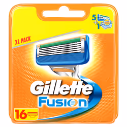 Gillette Fusion, Men, Gillette, Gillette Fusion, Blue, Orange, Silver, 16 pc(s)
