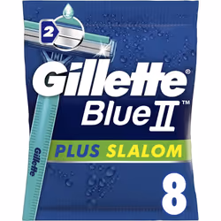 Gillette BlueII Plus Slalom Men's Disposable Razors, 8 razors