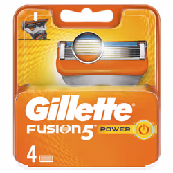 Gillette Fusion Power Mens Razor Blade Replacement Refill Cartridges - 4 Pack