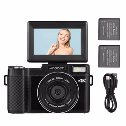 Andoer Portable Digital Camera with 3.0-inch TFT Rotatable Screen 48MP 4K Ultra HD 16X Zoom Support