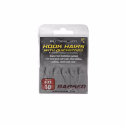Korum Barbed Hookhairs With Quickstops - Size 16 - 6lb