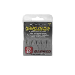 Korum Barbed Hookhairs With Quickstops - Size 16 - 6lb