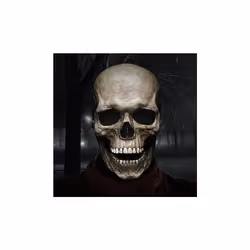 Full Head Skull Mask with Movable Jaw, Halloween Scary Mask, Head Realistic Latex Mask