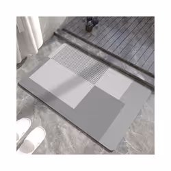 Quick-Drying Diatomite Stone Bath Mat Non-Slip Bathroom Rug Simplicity Super Absorbent Misplaced Squares Floor Mat