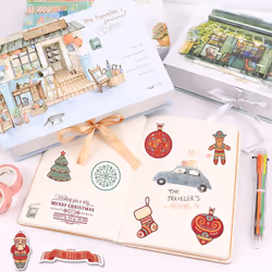 48 PCS Christmas Stickers, Santa Claus Stickers Set Waterproof Vinyl Christmas Holiday Stickers Card Notebook Decorate for Xmas New Year Eve