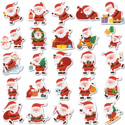 50 PCS Christmas Stickers, Santa Claus Stickers Set Waterproof Vinyl Christmas Holiday Stickers Card Notebook Decorate for Xmas New Year Eve