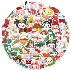 50 PCS Christmas Stickers, Santa Claus Stickers Set Waterproof Vinyl Christmas Holiday Stickers Card Notebook Decorate for Xmas New Year Eve