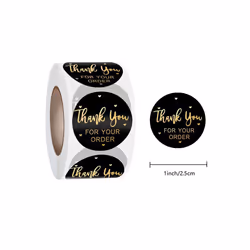 Thank you stickers thank you self-adhesive stickers, round English stickers Christmas stickers