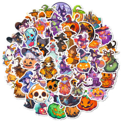 2023 Halloween Stickers Bulk, 100Pcs Halloween Pumpkin Theme Stickers, Vinyl Waterproof Halloween Holiday Party Stickers