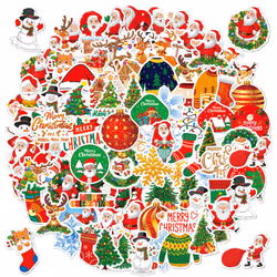 100 Pcs Christmas Stickers, Vinyl Waterproof Christmas Decorations Stickers for Laptop Water Bottles Envelopes Gifts