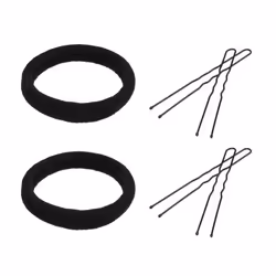17 Pcs Donut Hair Bun Maker Set, 3 Pieces Hair Donut Bun Makers, 2 Pieces Bun Hair Curlers-Black