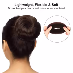 17 Pcs Donut Hair Bun Maker Set, 3 Pieces Hair Donut Bun Makers, 2 Pieces Bun Hair Curlers-Brown