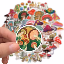 Mushroom Stickers, 50pcs Vinyl Waterproof Stickers for Laptop, Water Bottles, Bumper,Computer, Phone, Stickers and Decals