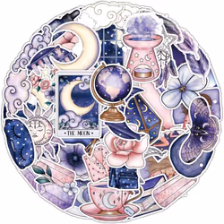 50 PCS Midnight Magic Moon Stickers Water Bottle Stickers Teen Girls Kids Waterproof Vinyl Laptop Scrapbooking Guitar Luggage ...