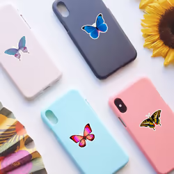 50 Pack Butterfly Stickers Bright Decals Vinyl for Water Bottle Luggage Laptop Cup Suitcase Wall Bedroom Waterproof Stickers for Teens Adults Kids