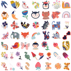 50PCS Cute Stickers Kawaii Sticker for Water Bottles Laptop Scrapbooking Cup Car, Waterproof Vinyl Stickers for Teens Girls  Boys Adults Adults