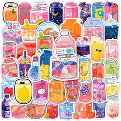 Cartoon Beverage Stickers 50pcs Beautiful Fashion Stickers Laptop Water Bottle Phone Skateboard Summer Flavor Drink Vinyl Sti ...