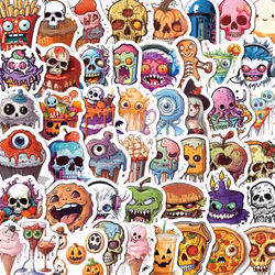Halloween stickers, 50 pcs for kids adult water bottle, pumpkin and food waterproof stickers, laptop skateboard vinyl sticker ...