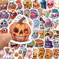 Halloween stickers, 50 pcs for kids adult water bottle, pumpkin and food waterproof stickers, laptop skateboard vinyl stickers and more.