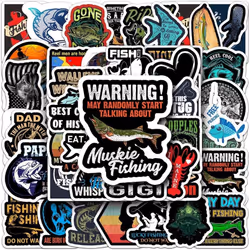 51 Pack Personal Sea Fishing Series Stickers Teen Kids Adult Waterproof Vinyl Stickers for Laptop Tablet Phone Water Bottle B ...