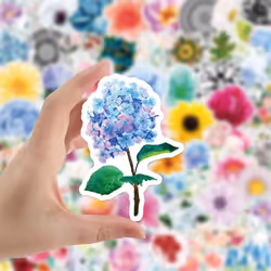 100 Pieces Water Bottle Flowers Sticker Pack, Cute, Vinyl, Stylish, Waterproof Stickers for Laptop Scrapbook Phone, Flowers Gifts for Adults Teens