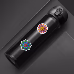 50pcs Mandala Flower Stickers, Buddhist Waterproof Vinyl Decals for Water Bottle Laptop Phone Car Scrapbook Planner Diary