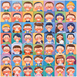60 Piece Set Cartoon Photo Stickers Smiley Family Stickers Vinyl Waterproof Party Favors Student Kawaii Stickers Water Bottle ...