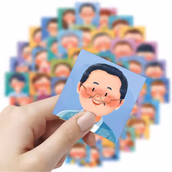 60 Piece Set Cartoon Photo Stickers Smiley Family Stickers Vinyl Waterproof Party Favors Student Kawaii Stickers Water Bottle Identity Tags Pictures