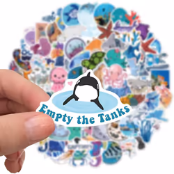 Sea Animal Stickers - 100 PCS Waterproof for Laptop Suitcase DIY Vinyl Stickers for Birthday Party Scrapbooking Skateboard Phone Case