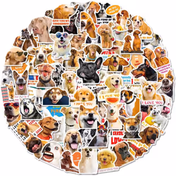 Dog stickers-100 animal cartoon waterproof laptop kettle suitcase DIY birthday party beautiful vinyl sticker scrapbook skateb ...