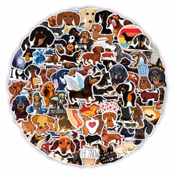 Dachshund sticker 100 cartoon waterproof laptop kettle suitcase DIY beautiful vinyl sticker birthday party scrapbook skateboard mobile phone case
