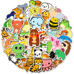 50-Pack Cute Animal Stickers, Waterproof Vinyl Cute Stickers for Water Bottles, Laptops, Phones, Skateboard Stickers for Teens
