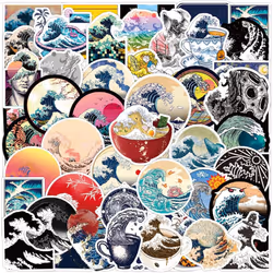 50 wave sticker waterproof vinyl is suitable for water bottles, bicycles, notebooks, refrigerators, suitcases, computers and ...