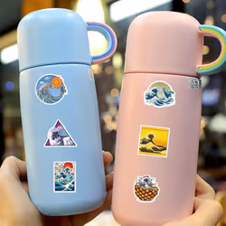 50 wave sticker waterproof vinyl is suitable for water bottles, bicycles, notebooks, refrigerators, suitcases, computers and skateboards.