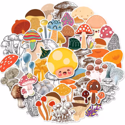 50 mushroom stickers water bottles, cute hydrofoil stickers, waterproof vinyl aesthetics laptop mobile phone stickers for you ...