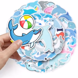 Dolphin stickers 50 cute dolphin stickers waterproof vinyl stickers cute funny for phablet hydrofoil water bottle bike luggage computer.