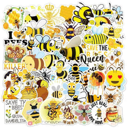 50pcs cartoon bee stickers waterproof vinyl cute funny stickers notebook phablet hydrofoil kettle bicycle luggage computer